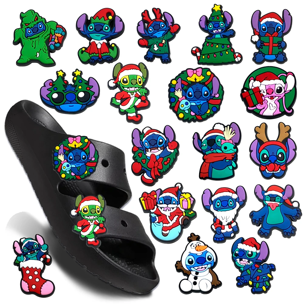 

Disney Lilo & Stitch Xmas New Shoe Charms 18-100PCS DIY Craft Accessories for Cute pets Kids &Birthday Gifts & Halloween Favors