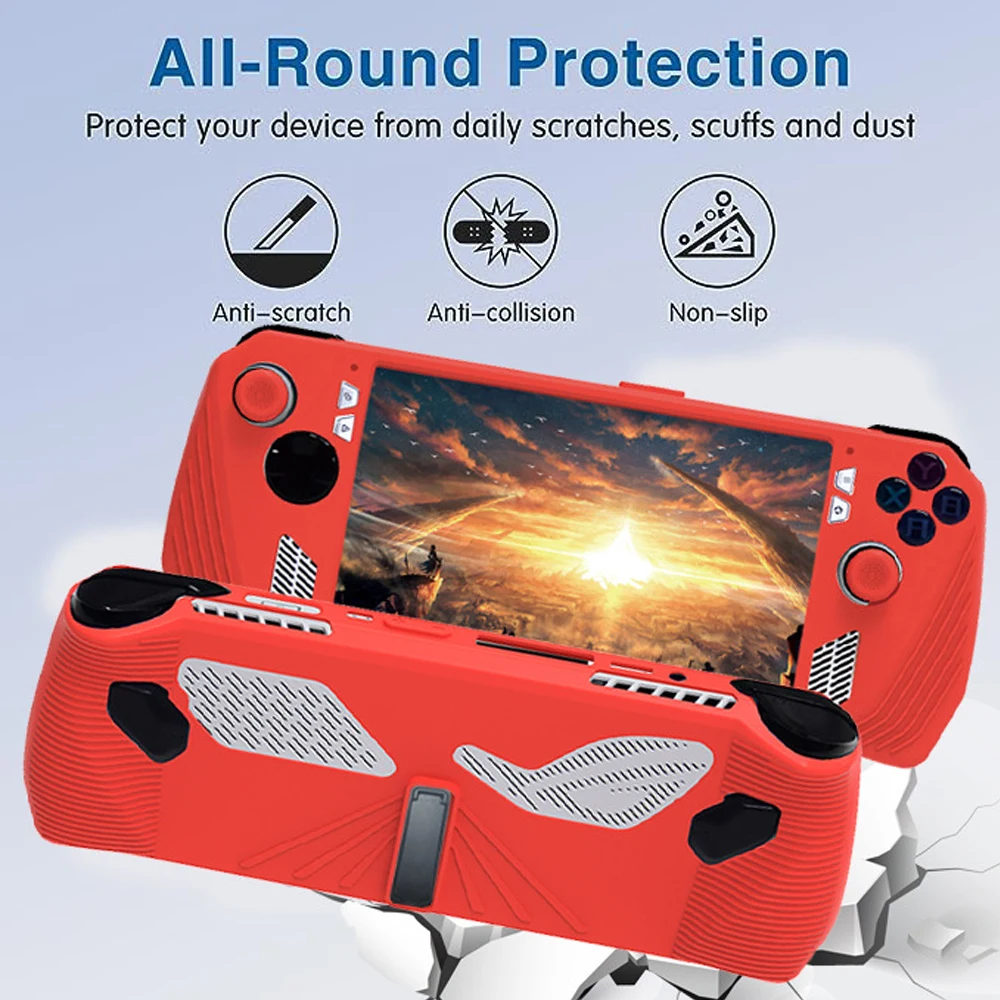 Juste de protection en silicone souple pour console de jeu ASUS ROG Ally, coque de protection anti-rayures, manchon de coque, accessoires de jeu