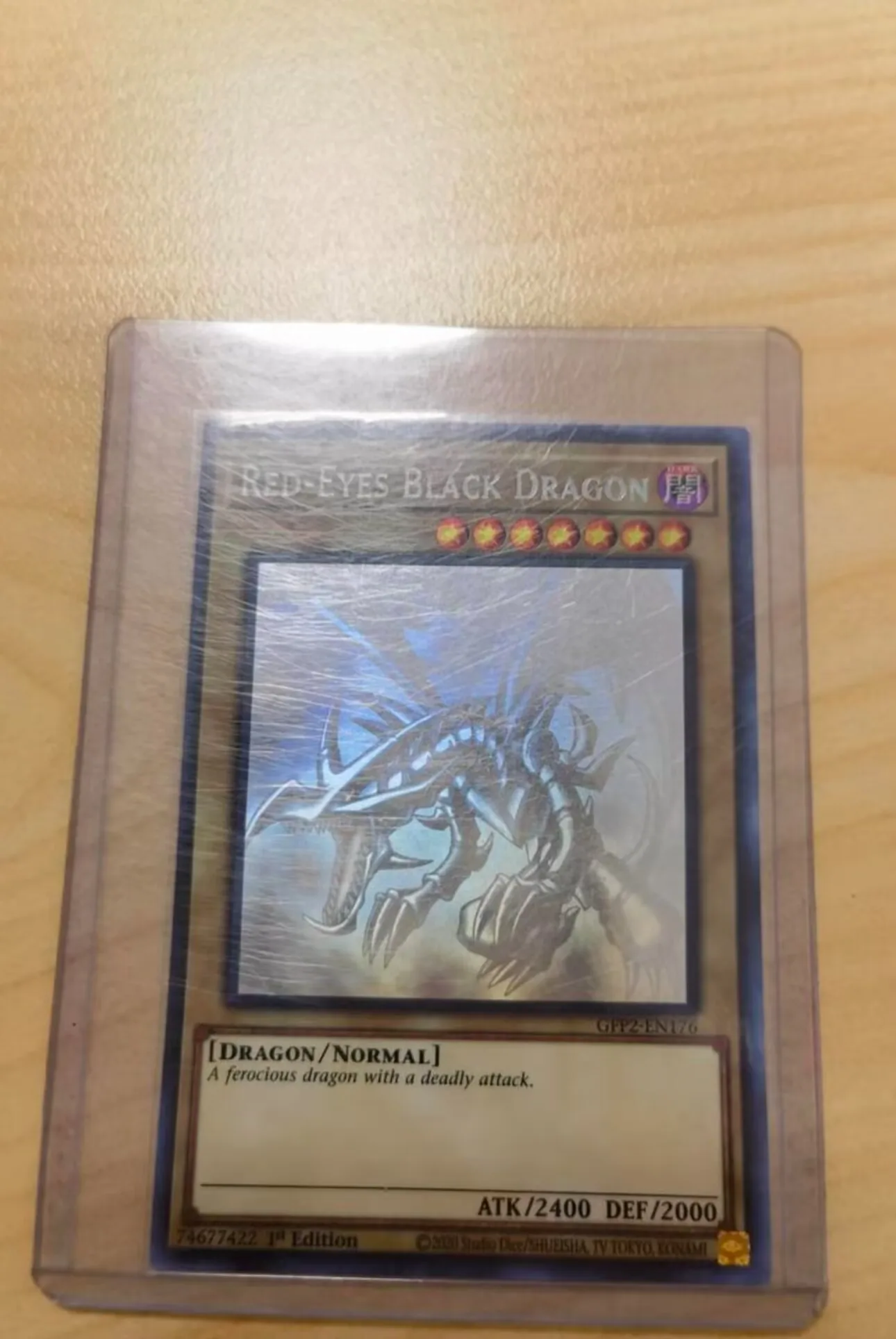 Yugioh KONAMI Duel Monsters TCG GFP2-EN176 Red-Eyes Black Dragon Ghost Rare English 1st Edition Collection Mint Card