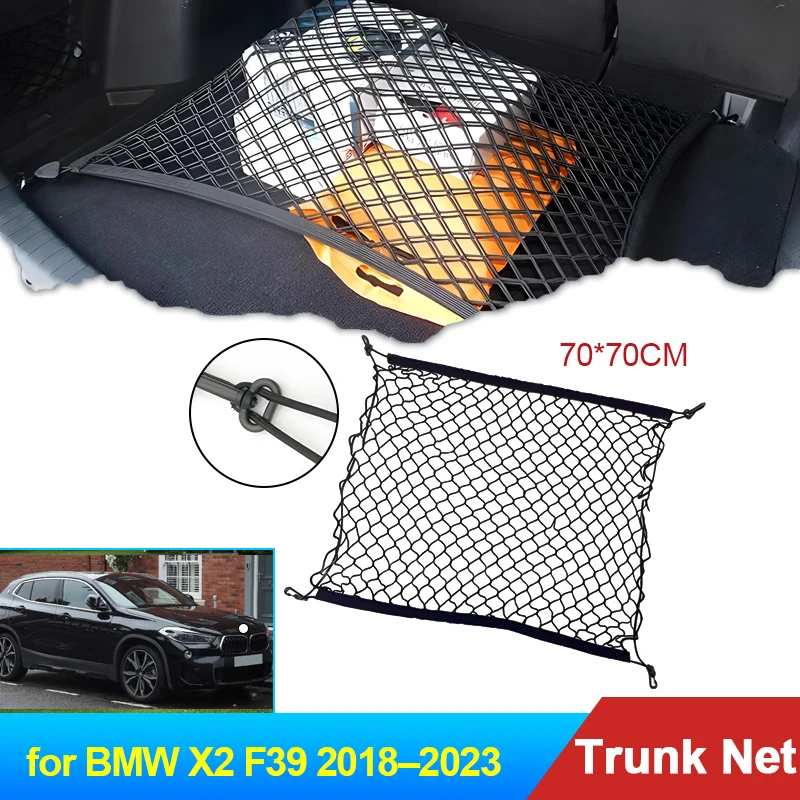 70x70 Auto for BMW X2 F39 2018 2019 2020 2021 2022 2023 Accessories Car Boot Trunk Cargo Net Elastic Storage Organizer Cars Part