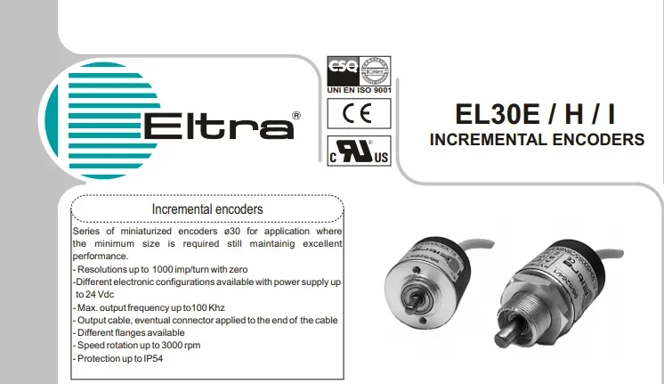 ELTRA-EL30E500S8/24P4X3PA.358 массивный вал, инкрементный Поворотный энкодер 500ppr pushpull