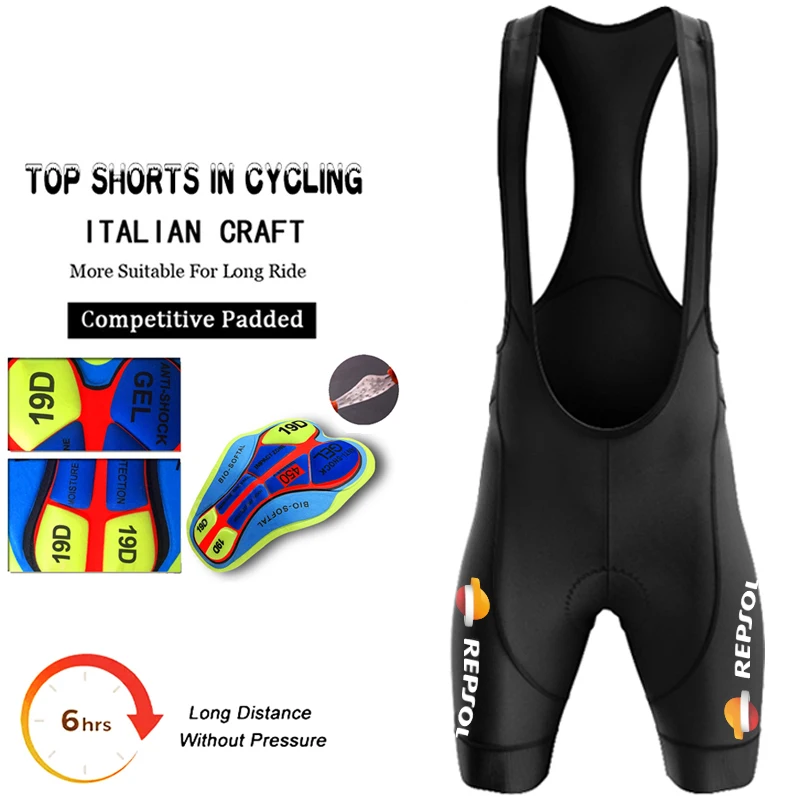 

2026 Repsol New Men Cycling Shorts Summer Cycling 19D Padded Shorts Bicycle Short Tights Pants Mountain Bike Breathable Shorts