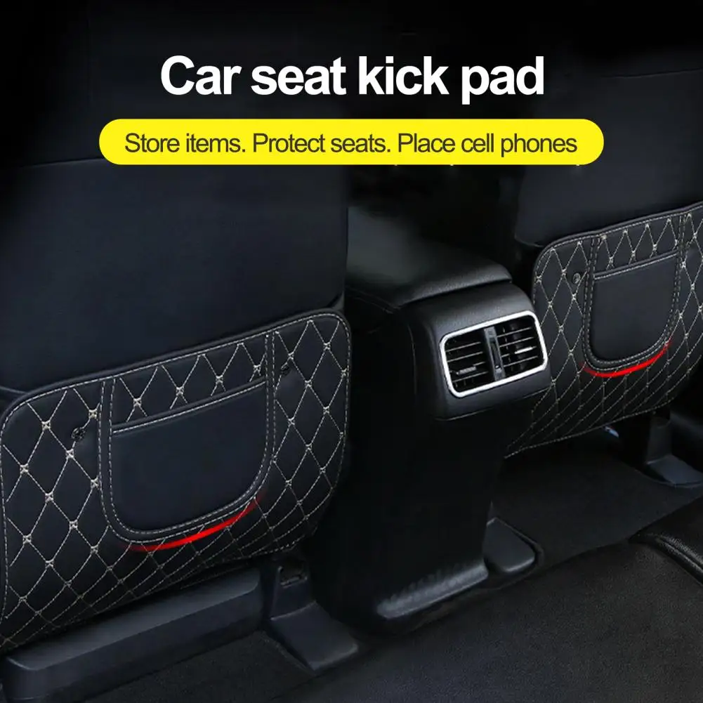 

Kick Mat with Pocket Waterproof Car Seat Back Protectors with Organizer Pockets Kick Mats for Car Accessories Guard Against Dirt