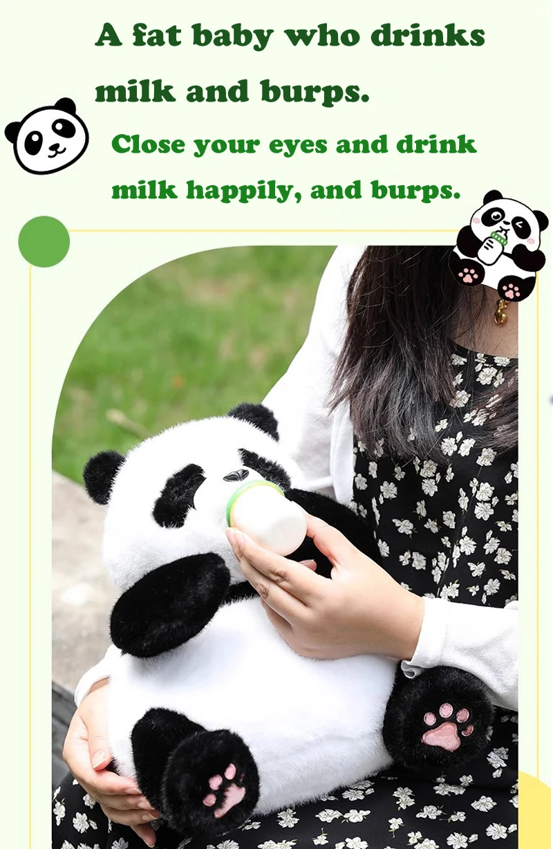 Simulation Plush Toys Lifelike Panda Hug Talking Interactive Toy Cute Electric Doll Breathing Stuffed Animals Imitate Fluffy Toy