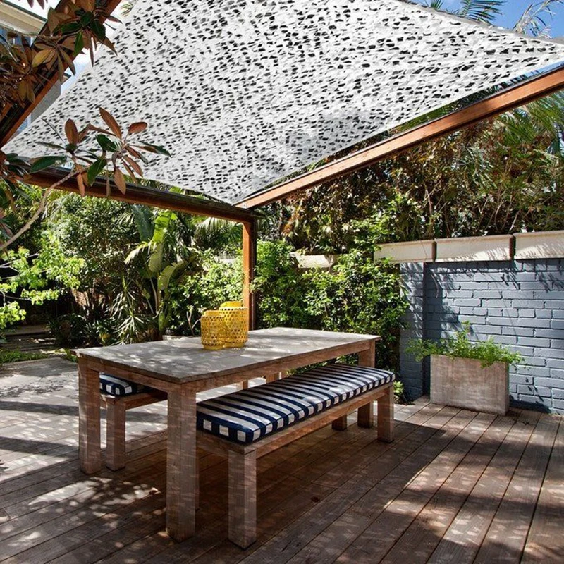 White Sun Shading Net Camping Sunshade Net with Grommets Outdoor Garden Sun Block Mesh Cloth Summer Shade Camping Awning Cover