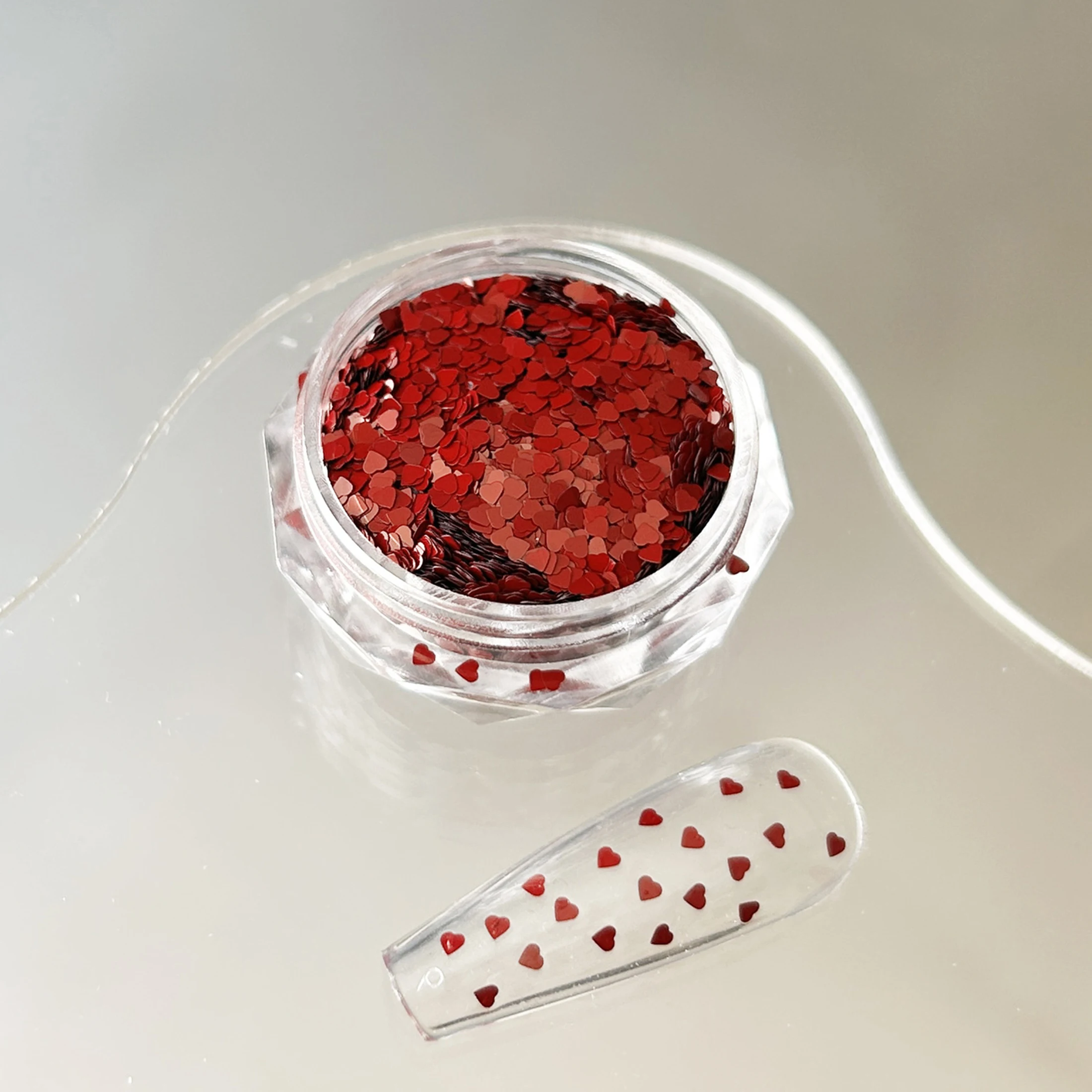 1 قطعة/3 قطعة إكسسوارات الأظافر لامعة اليدوية DIY يمكن ارتداؤها مسمار الديكور اكسسوارات الظلام الأحمر نجمة صغيرة الحب بريق