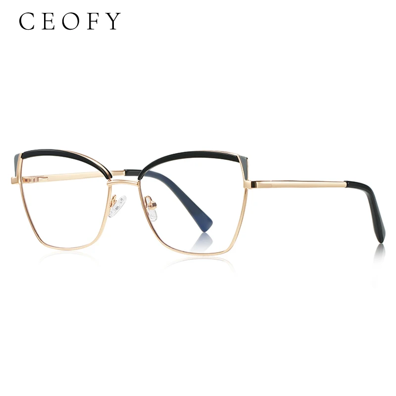 Ceofy Women Fashion Cat Eye Myopia Eyeglasses Frame Optical Vintage Prescription Glasses Frame New Arrival 2001