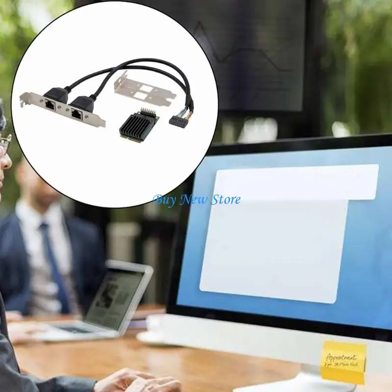 높은 인터넷 효율성 1000/100/10Mbps 빠른 전송을 위한 2x RJ45 포트가 있는 20CE 미니 PCIe-기가비트 이더넷 어댑터