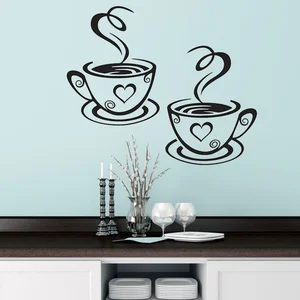 Schöne Wanddesign Küche Kaffee Restaurant Tee Wandaufkleber Kunst Vinyl Kaffee Tassen Aufkleber Dekoration (Größe: Einzelgröße) 8 Hauptverkaufsaufkleber Cantinho do Café - №2