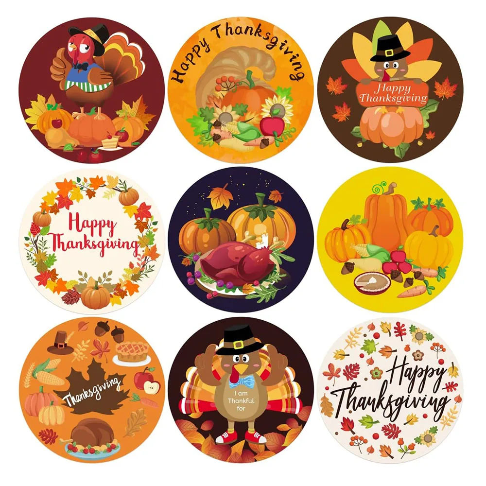 Children's Thanksgiving stickers Turkey stickers Fall Thanks Holiday party gift supplies