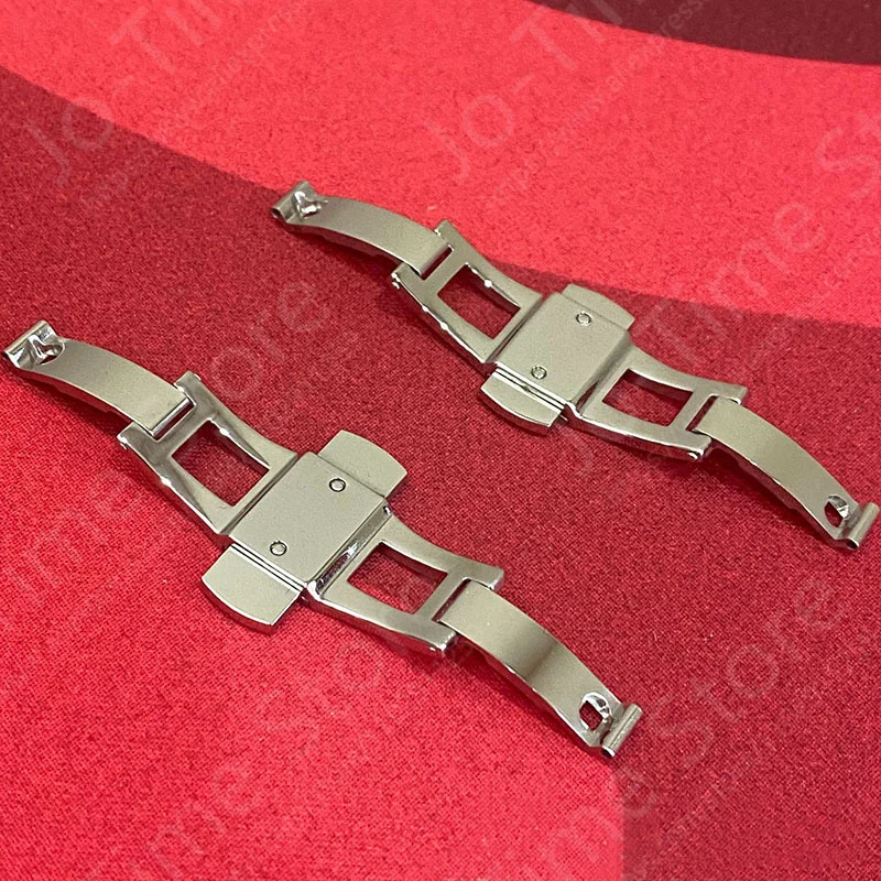 Orologio Accessori con fibbia a farfalla a doppio pulsante Cinturino universale in acciaio inossidabile Cinturino con anello a scatto Fibbia pieghevole 15-27MM