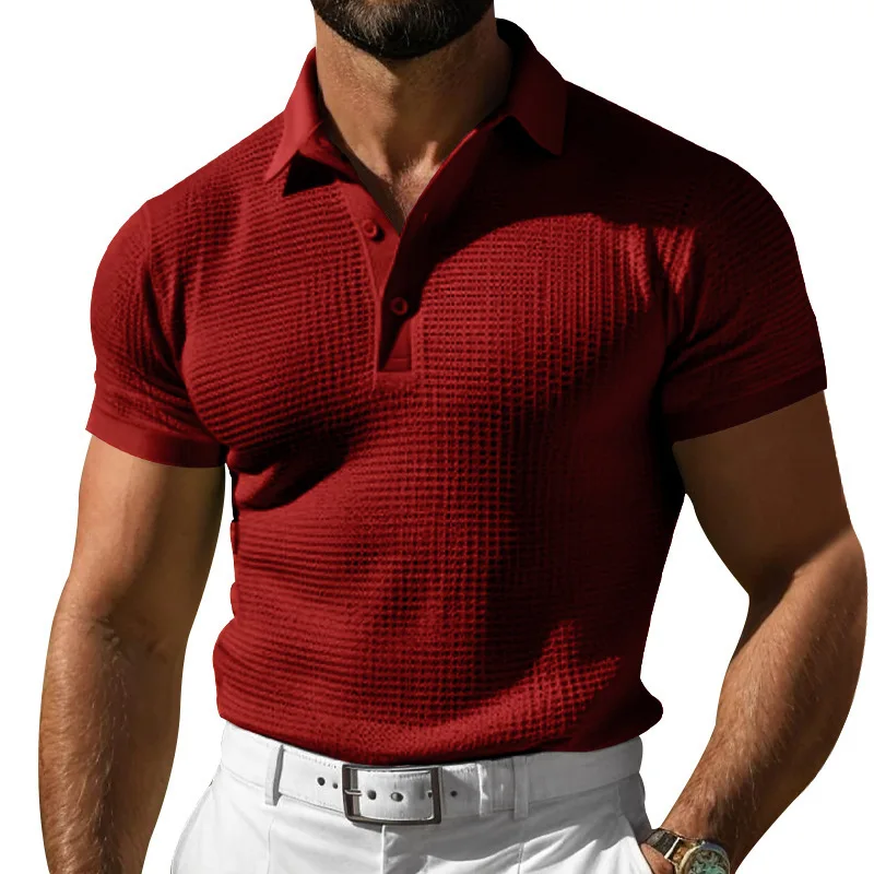 2026 Summer Polo Shirt Button-down Men's T-shirt Sports Shirt