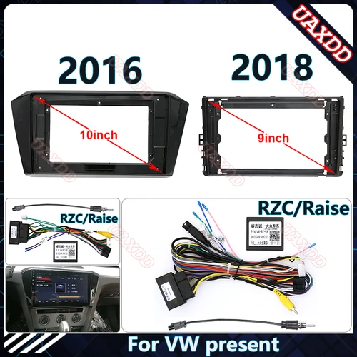 Imagen 1 del producto Fascia de dvd para coche 2 Din para VW 2015PASSAT B5 B6 B7 B8 MAGOTAN cc Golf Teramont Tiguan vídeo Audio marco de panel estéreo 9-10,1 pulgadas