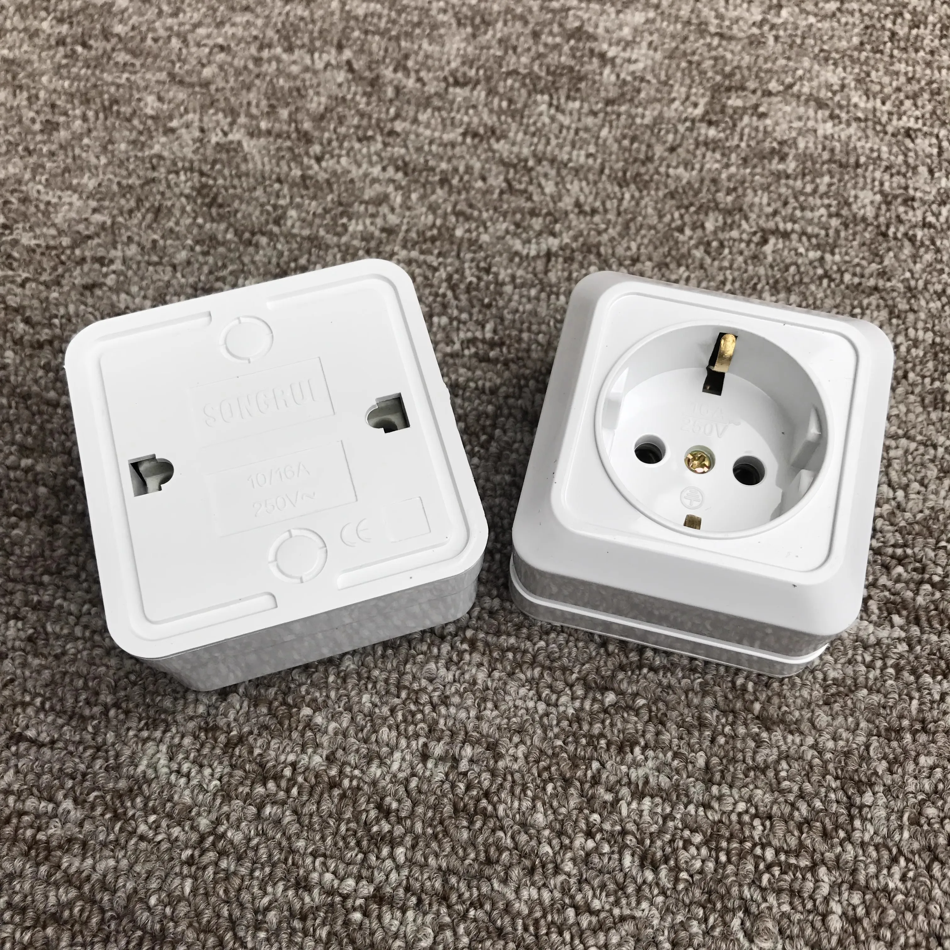 16A 250V Wall Mounted Socket European Standard Power Socket Desktop Door Frame Socket 16A