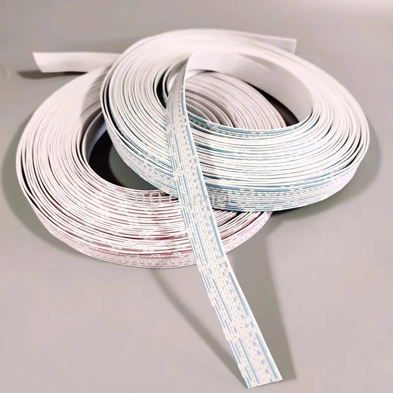 2/5/10M UL2468 Flat Flexible Ribbon Cable 24 26AWG 6P 7P 8P 9P 10P 12P 300V Extended Power Connect PVC Wire Red White Blue White