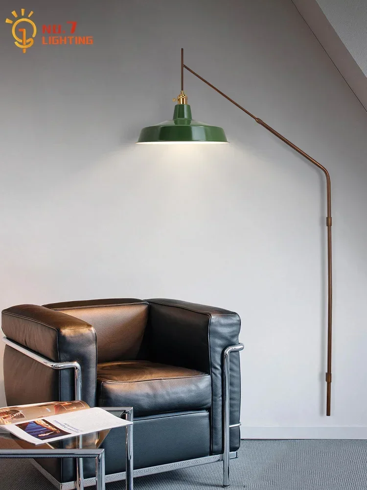 Industrial Swing Arm Telescopic Wall Lamp LED E27 Gold/Black Long Pole Designer Wall Mounted Hotel Restaurant Hall Villa Aisle