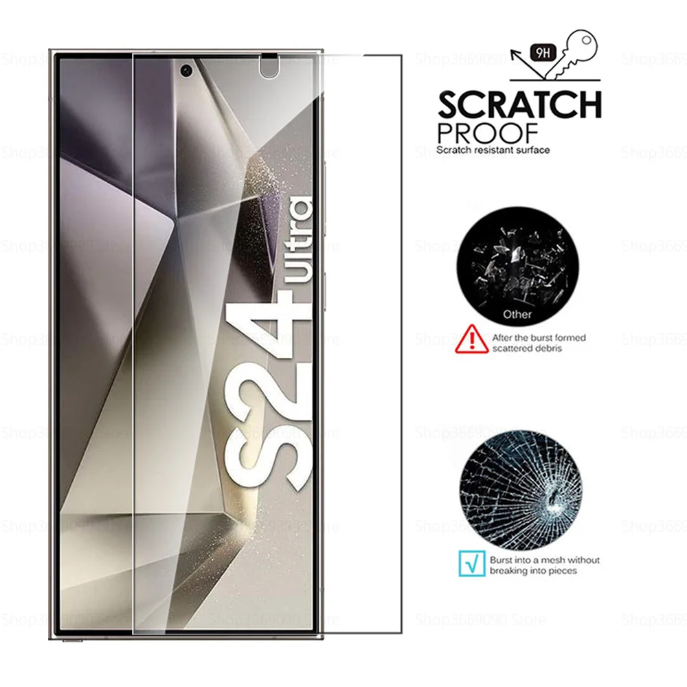 เคสกระจกนิรภัย4ชิ้นสำหรับ Samsung Galaxy S24 ultra S 24, เคสป้องกันหน้าจอ S24Ultra ซัมซุง ultra sumsung