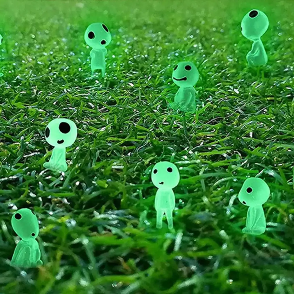 10pcs Glow in Dark Miniature Elf Garden Decorations