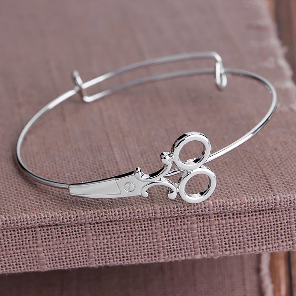 

Creative Adjustable Scissor Style Women Bracelet Charm Bangle Gift For Ladies Girls Sensitive Skin Safe Lead Nickel Free