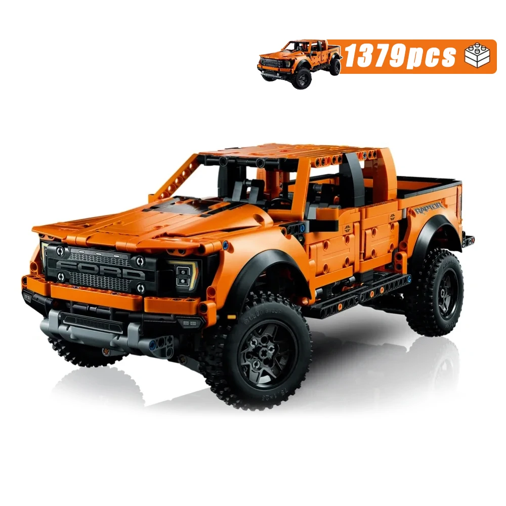 1379PCS Tech1 Compatible With 42126 Off-road Vehicle Ford Raptor Pickup Adult Puzzle Kids Building Blocks Boy Built-up Model Car