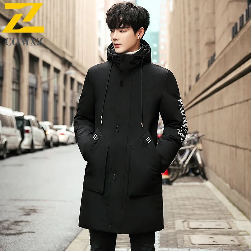 COMXZ Mens Padded Jacket Trendy Slim Travel Windproof Design Daily Street Cotton Padded Jacket Ski High Quality Winter Padding