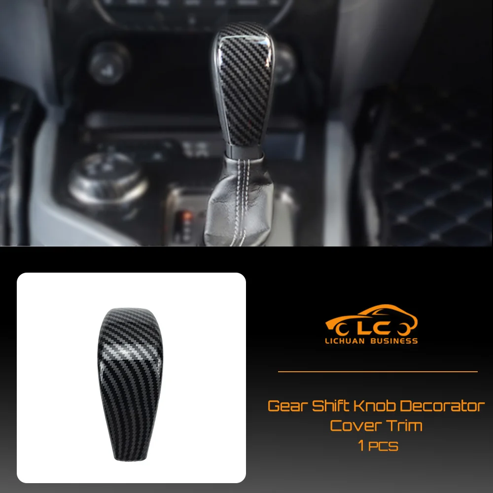 

1pcs Gear Shift Knob Decorator Cover Trim ABS Carbon Fiber Color Interior Decoration for Ford Ranger EVEREST 2015-2018