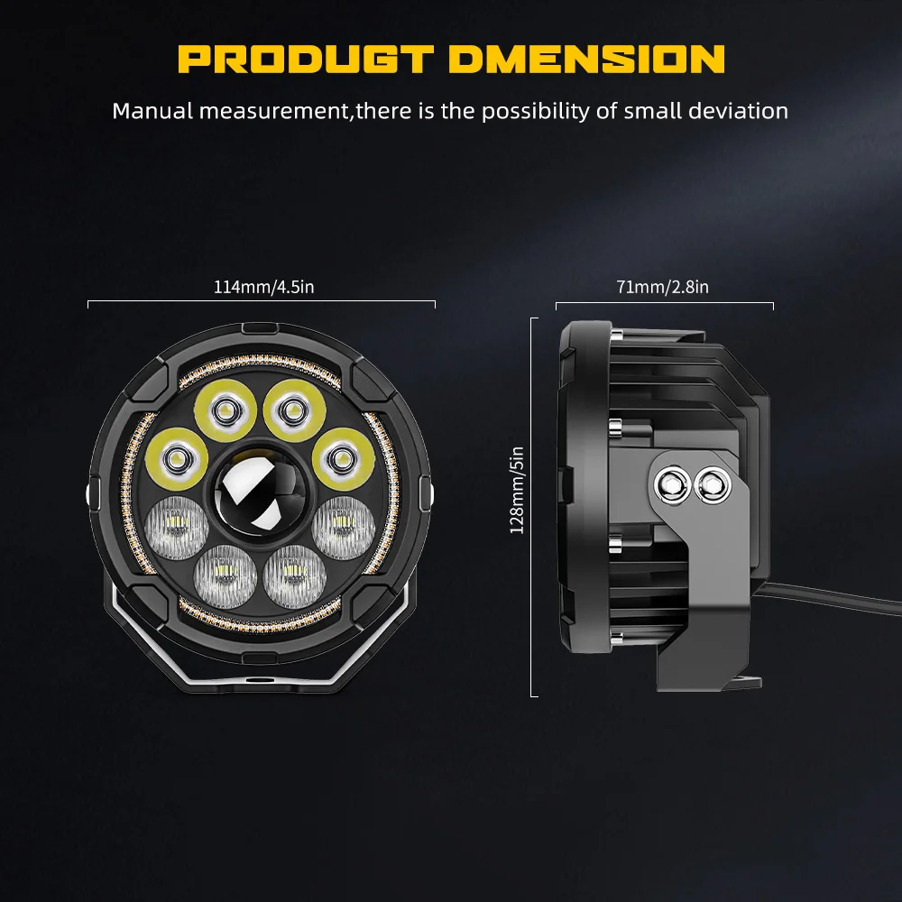 High Low Beam Motor Lights Amber Yellow DRL GR Motorcycle Aux External Spotlight for   GS