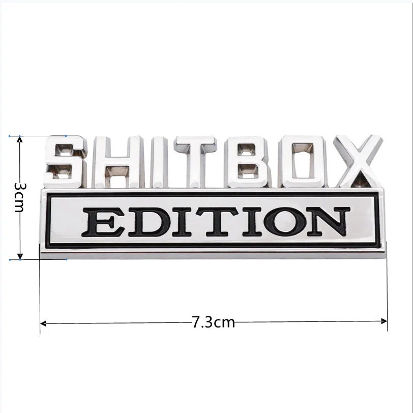 3D Zinc Alloy Emblem SHITBOX EDITION Badge Car Tail Side Sticker Accessories for Jeep, Dodge, Chrysler and Trucks. view 6