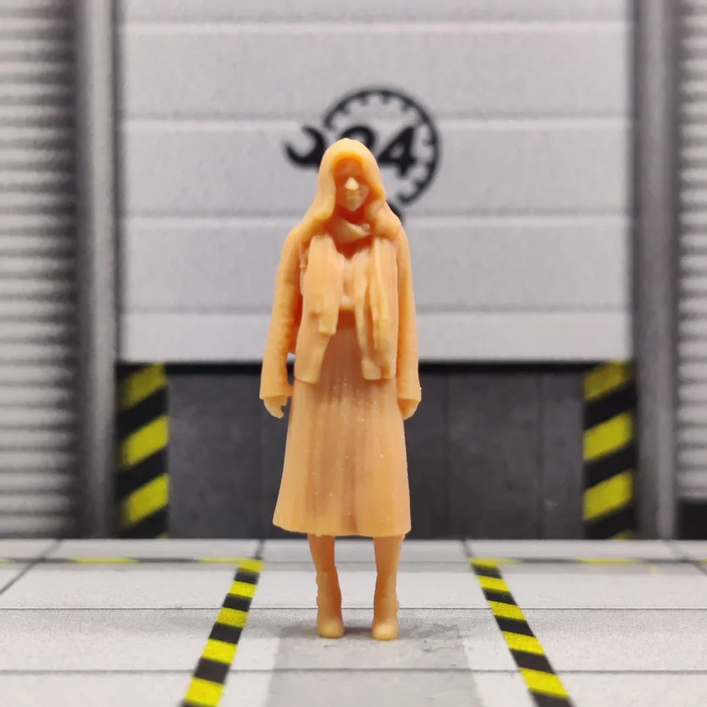 1/64 Maßstab Modell Harz langen Rock kleines Paket Schal Mädchen gefärbte Miniatur Diorama hand bemalt s533