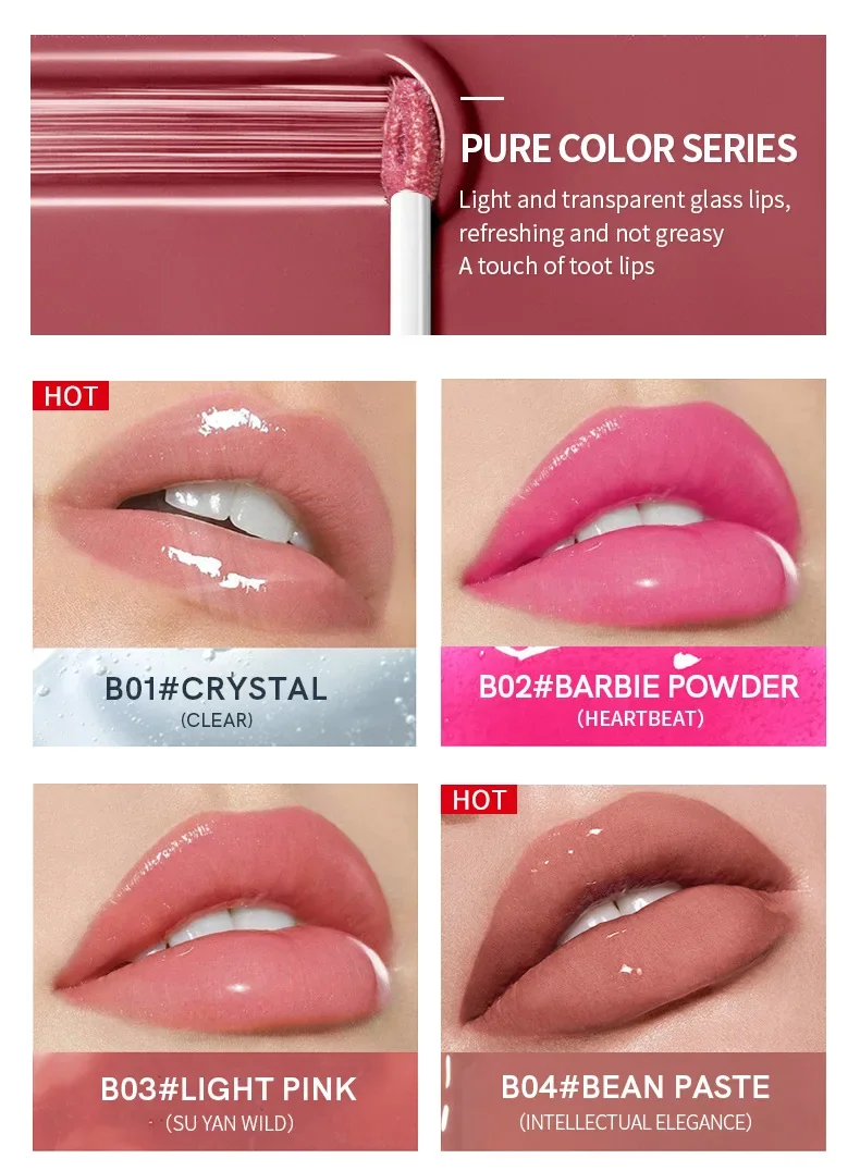 Hochwertiger 14-Farben-Lippenstift mit Spiegelperlen, Lipgloss, kosmetischer Antihaft-Becher, feuchtigkeitsspendender Glanz, Glitzer-Lipgloss, Lippenstift für Damen