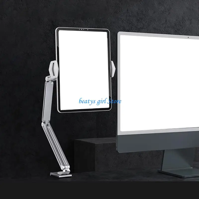 

C7AB Adjustable Tablets Mount With Foldable Arms And NonSlip Base For Stable Support