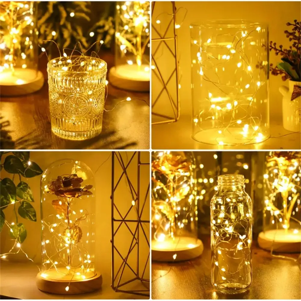 1PC10M100LED USB copper wire light string with 8 remote control modes,suitable for bedroom,wedding,party,holiday decoration