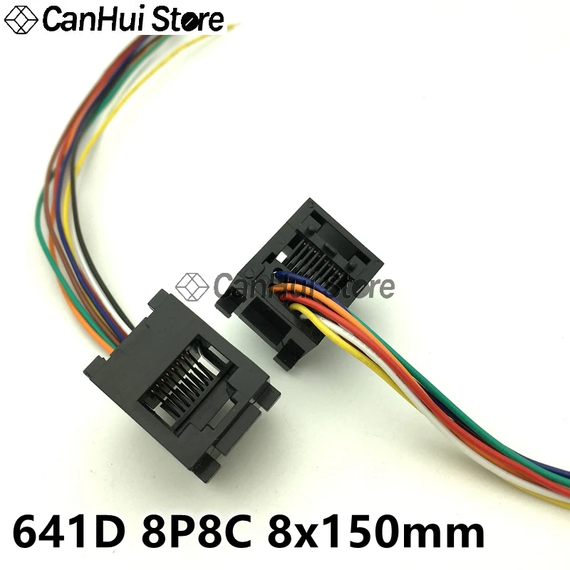 5pcs RJ11 RJ12 RJ45 Telephone Female Socket Connector With Wire 4P4C 6P4C6C 8P8C Female Jack Connector 616E 623K 616M 641D 648K