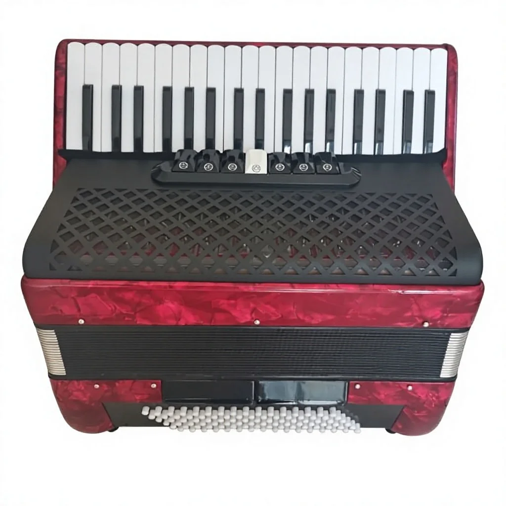 Cross-border Drop Shipping Diatonic 37-key Accordion 96-bass/120-bass Three-row Reed Keyboard-style Suitable for Beginners