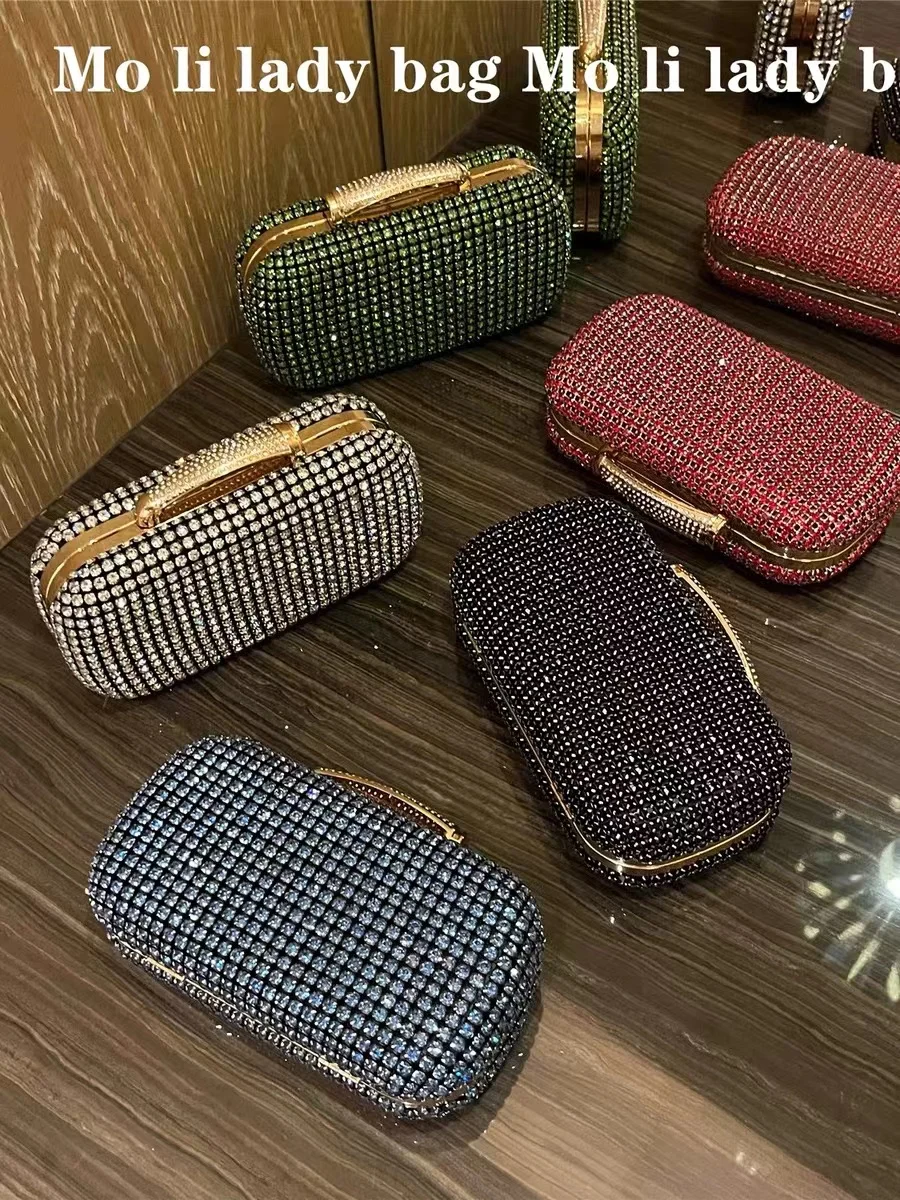 

Crystal Rhinestones Diamond Evening Bag Luxury Fashion Bling Shiny Women's Handbag Wedding Party Clutch Purse Crossbody Bag