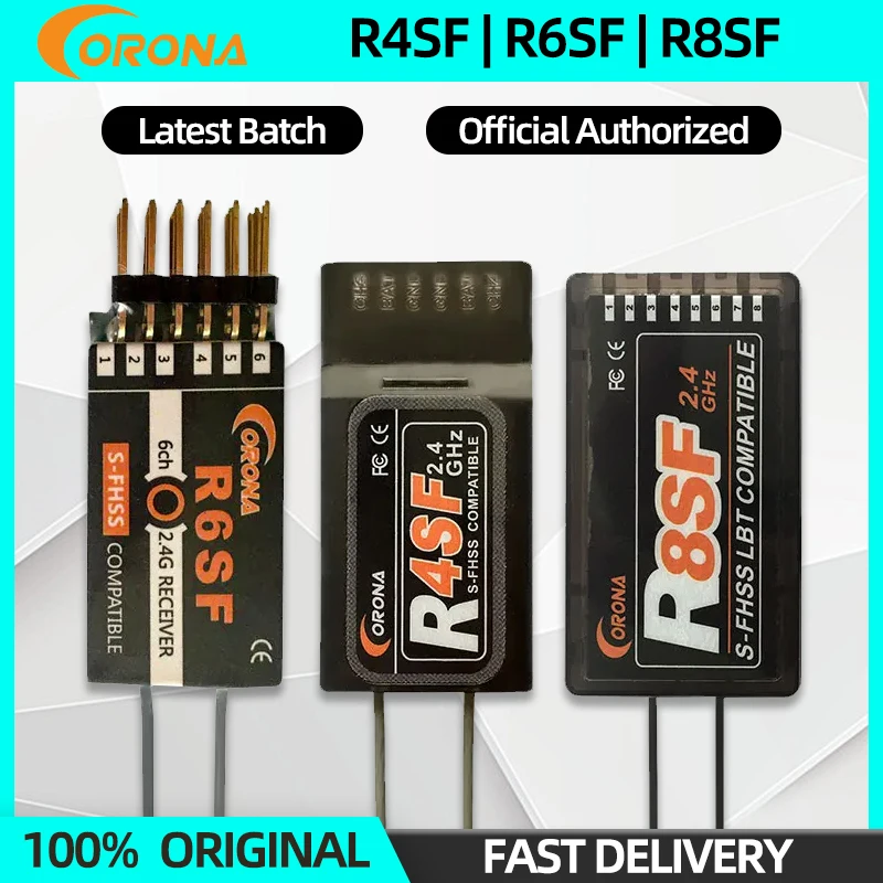 Corona 2.4G R4SF R6SF R8SF C4SF-HV Receiver 2.4GHz 4CH/6CH/8CH RX Compatible FUTABA S-FHSS T6J T8J T14SG 16SZ Transmitter Remote