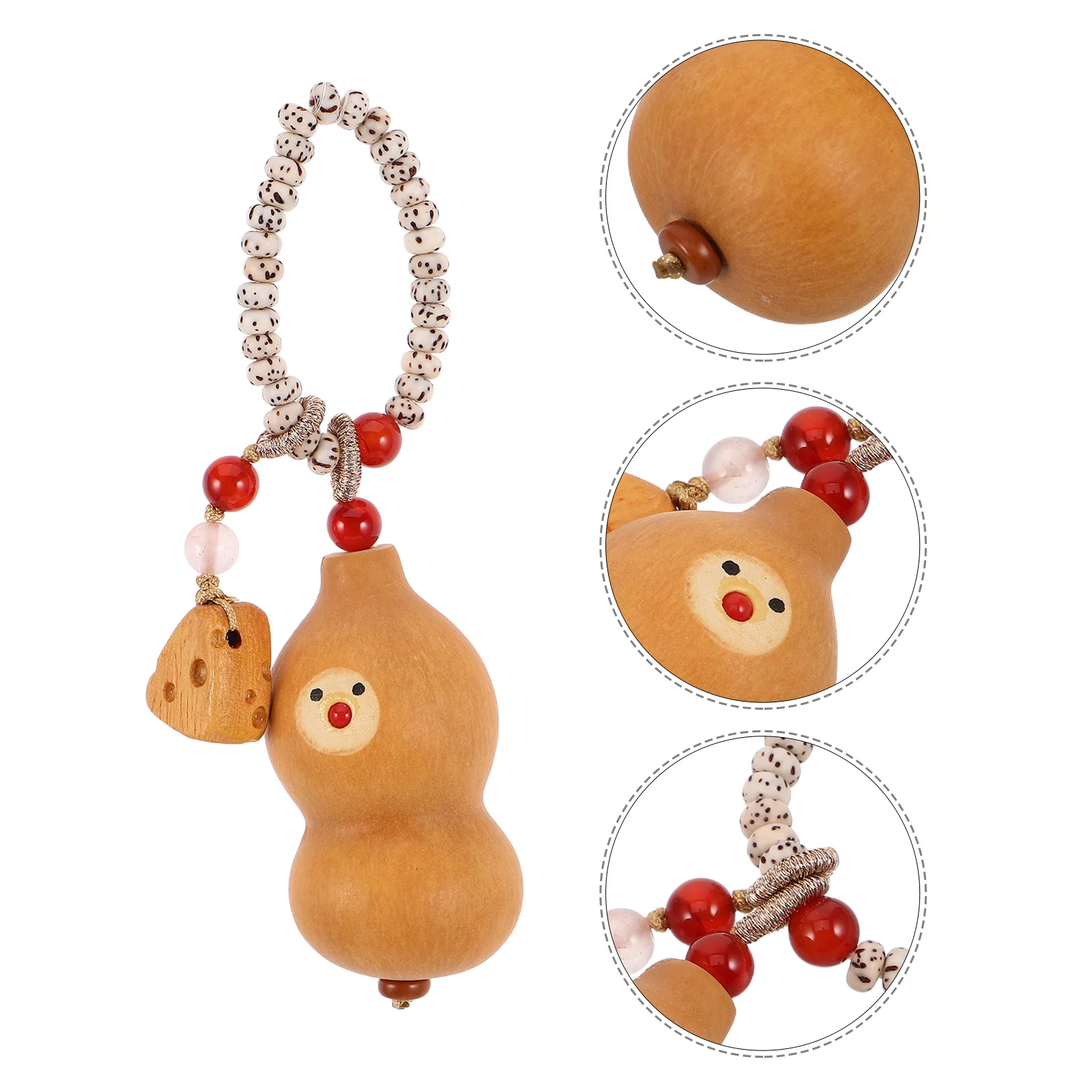 

Handcrafted Gourd Car Hanging Pendant Keychain Traditional Chinese Style Luck Charm Decorative Keyring Accessory for Bag