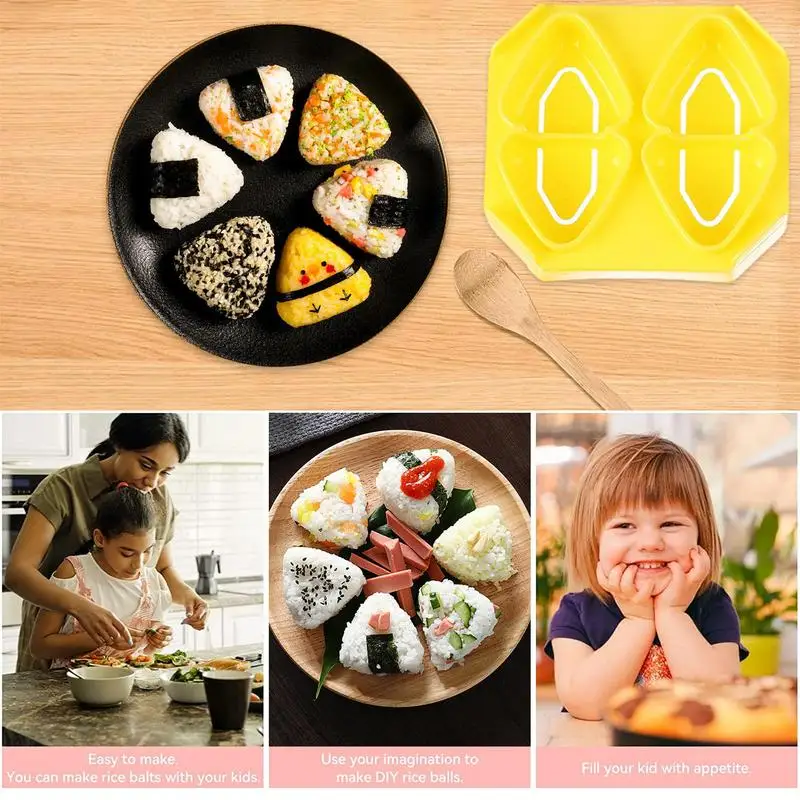 Triangle Onigiri Mold DIY Sushi Maker Kit Sushi Tool Making Machine Roller Rice Sushi Meat Rolling Kitchen Accessories Gadget