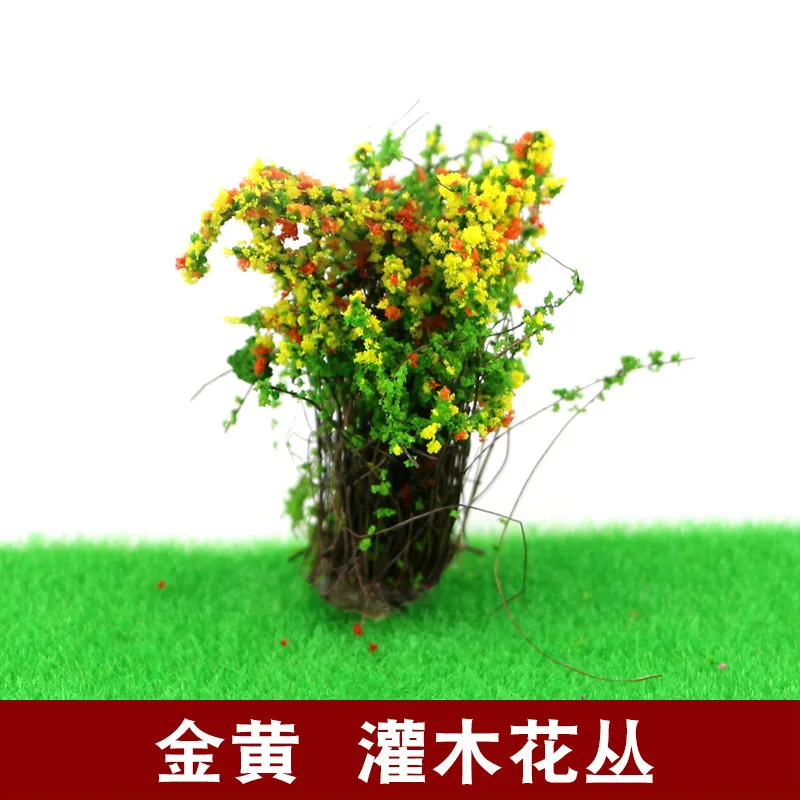 3Pcs Simulation Miniature Shrub/Flower Model Diy Plant Material For Garden/Building Sand Table Scene Layout Diorama Kit