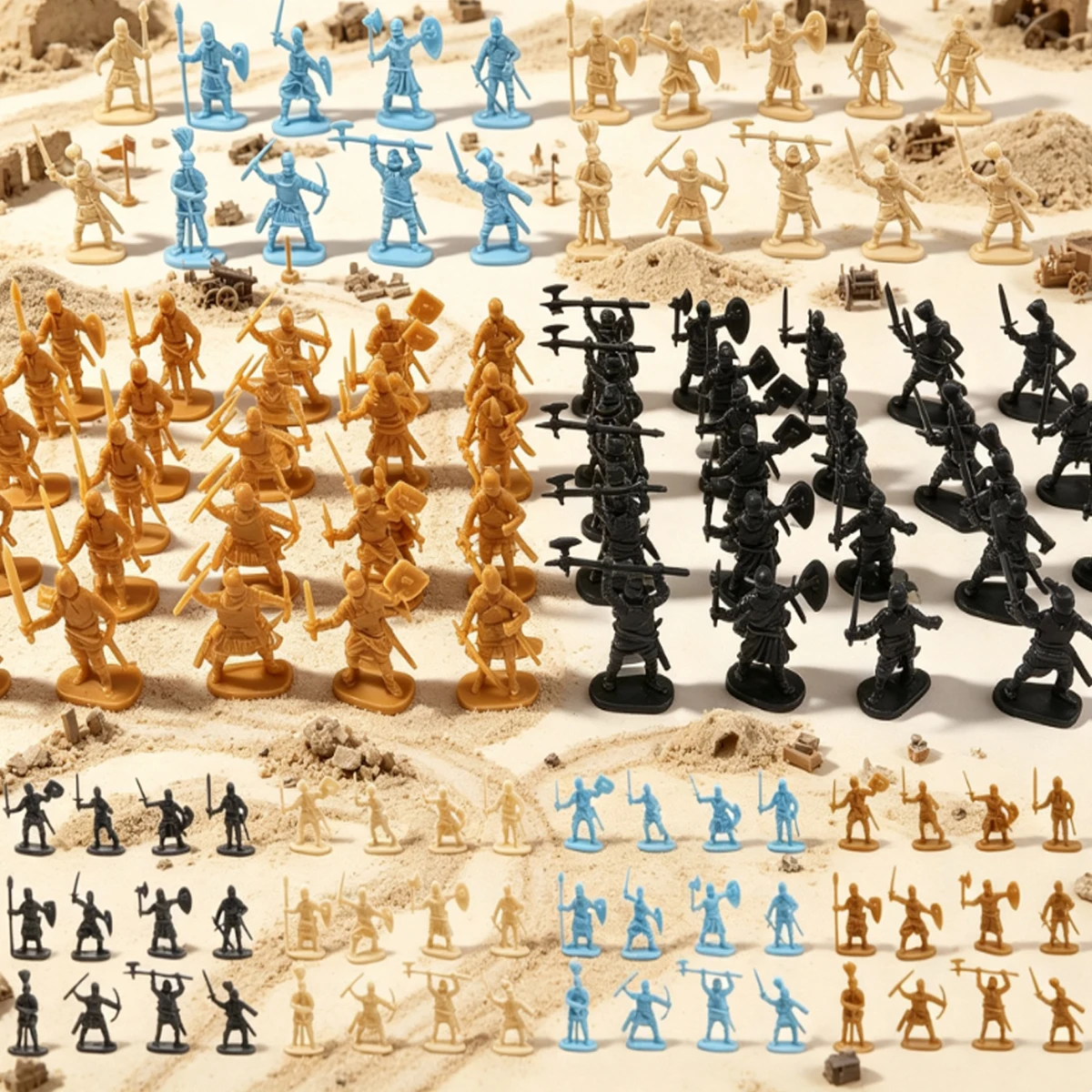 24Pcs Random Style Miniature Medieval Warrior Figurines – Great for Diorama Displays, Tabletop Decorations ZSY