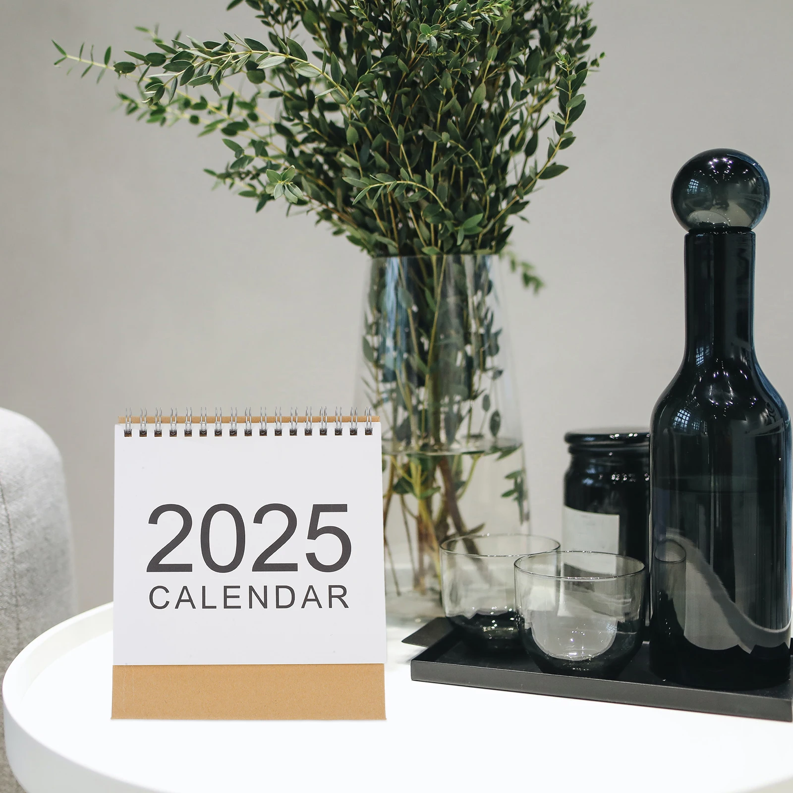 

2025 Large Desk Minimalist English Version Flip Page Office Calendar Scheduling Planning Sturdy Paper 360 Degree Binding Easy