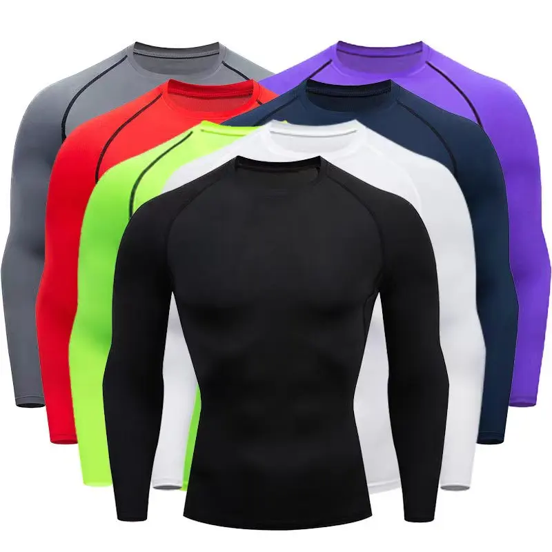 Fitness Clothes Tights Men'S Quick-Drying Long-Sleeved Sports Underwear Suit Football Training Basketball Base Ski Four Seasons
