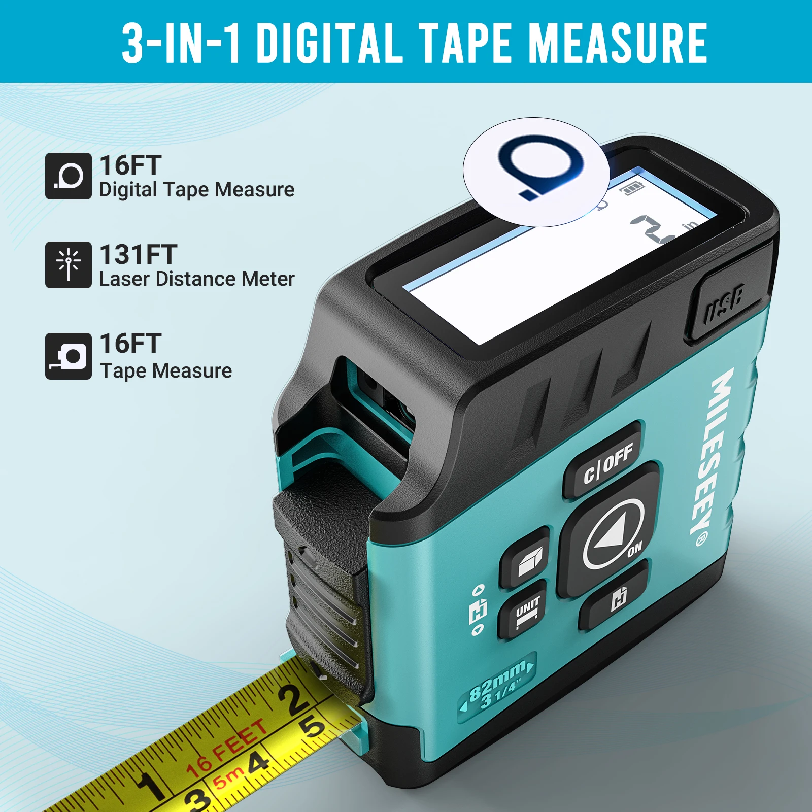 Mileseey Portable Laser Distance Meter Laser Rangefinder high-precision Digital trena laser tape range finder measure tool