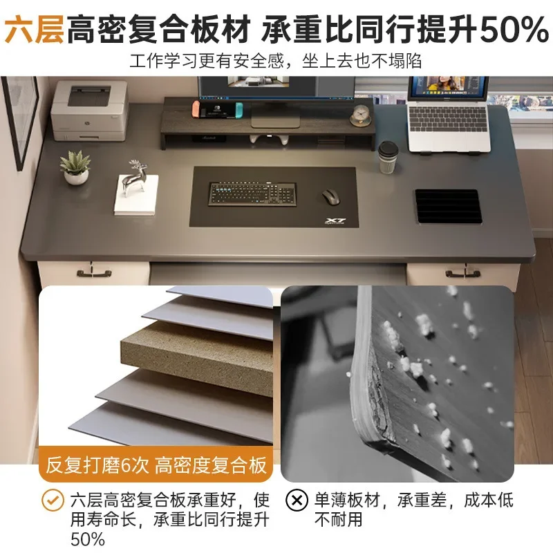 Premium Computer Desk Desktop with Drawers Home Simple Office Desk Chair Bedroom Table Workbench