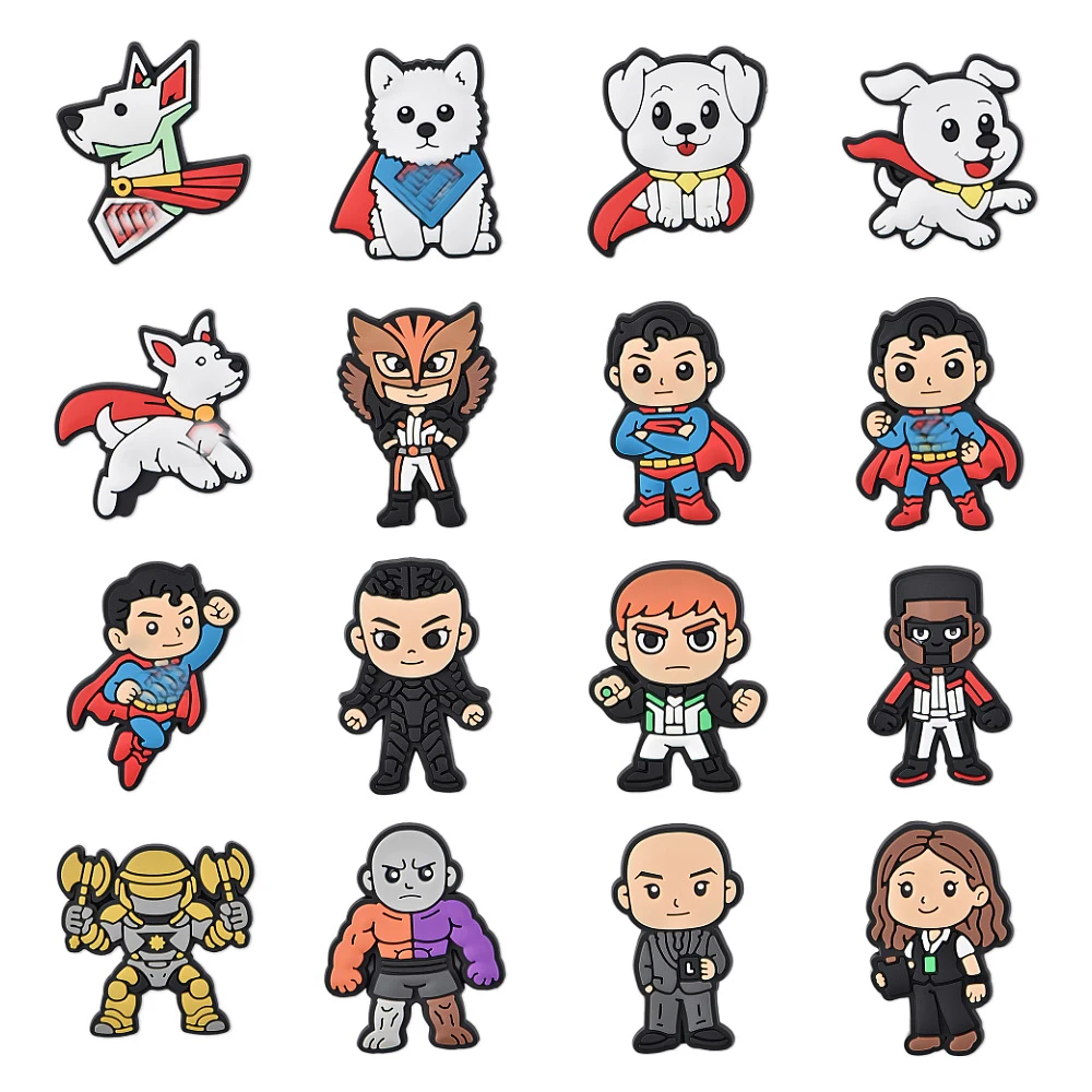 Animal Dog Shoe Charms Cartoon Super Hero Clog Decorations Shoe Accessories Slippers Buckle Charm Shoe Pins Teenage Boys Gifts