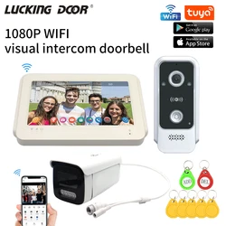 Tuya AHD Wireless Wifi Video Doorbell Intercom System Kit 1080P Doorphone Door Camera 7Inch Touch Screen Video Intercom for Home