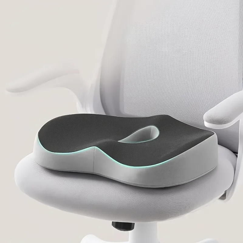 1 Memory Foam Seat Cushion, Ergonomic Cushion, Center Groove, Suitable for Sitting in The Office, Home, Soft Support Non-Slip Bo
