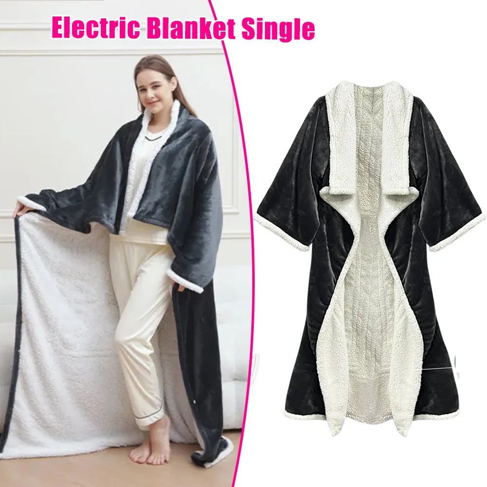 Single Size Auto Off Electric Blanket 1PCS Smart Temperature Control Heating Pad Adult Home Office Warm Bed Warmer