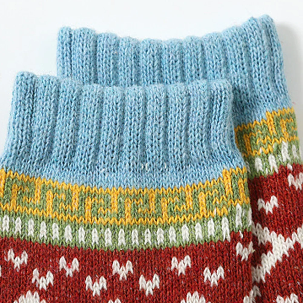 5 Paar Damen-Wollsocken, bunt, weich, warm, Ethno-Stil, Socken, warme Kabinen, nordische Socken, lustige, schweißableitende Socken für den täglichen Gebrauch – Detail 4