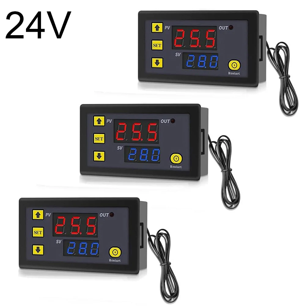 3PCS W3230 Digital Temperature Controllers Digital Thermostat Temperature Switches 12V 24V 110V~220V LCD Digital Thermostat